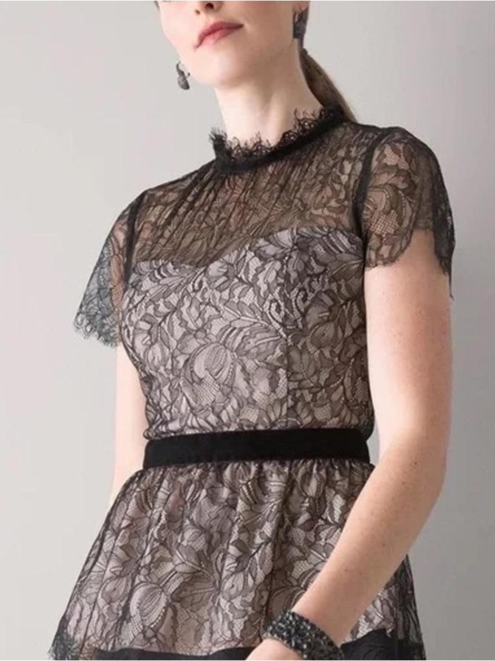 White House Black Market Lace Top, Size 2, NWT